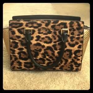NWT Michael Kors Selma Calf Hair w/Gold Satchel